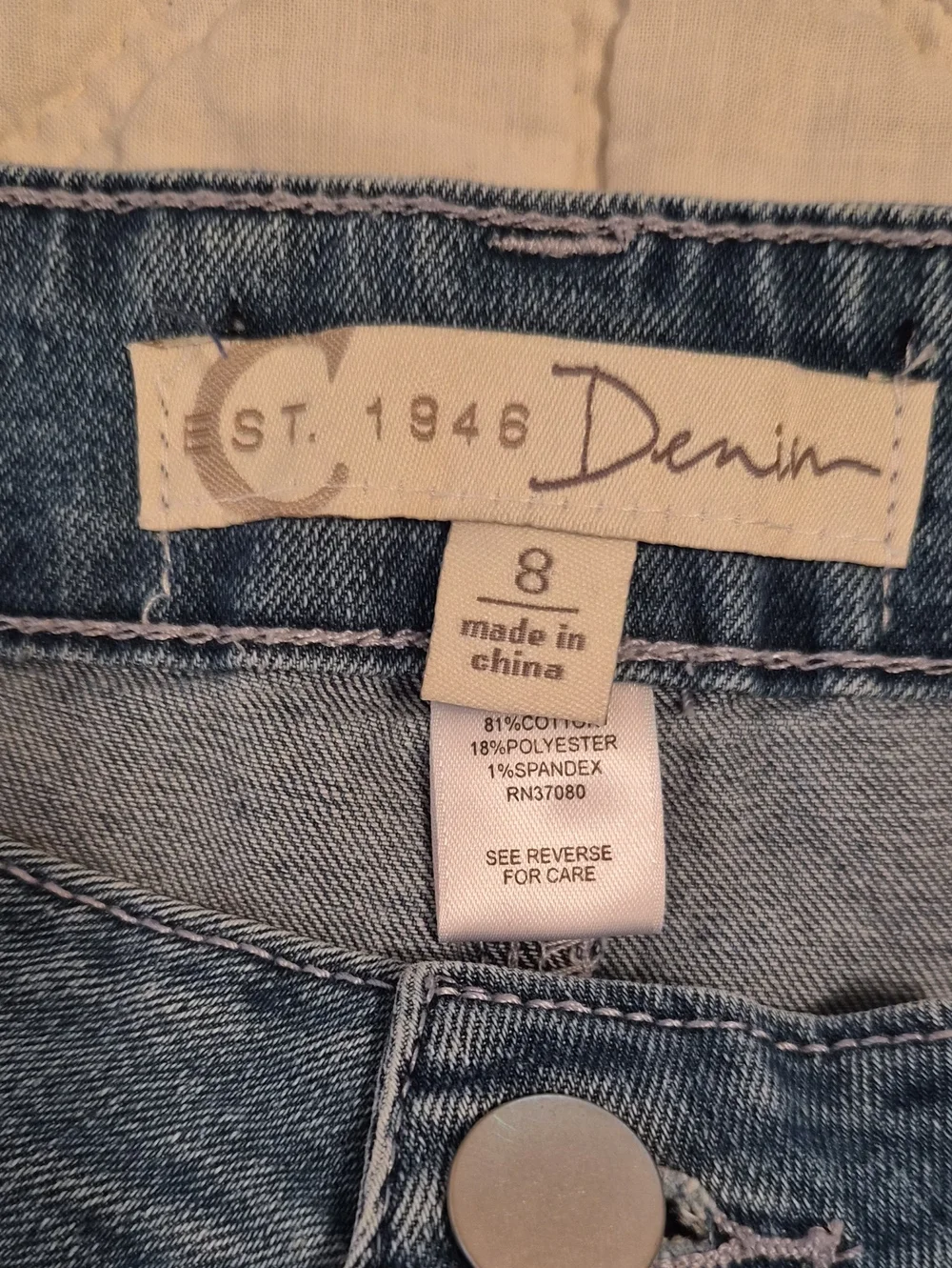 C Est. 1946 Denim- Modified Rhrinstone/Griffindor Patch Shorts- Size 8